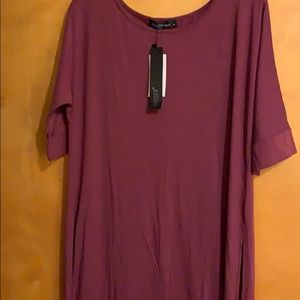 Short sleeve tunic shirt 52 inches long